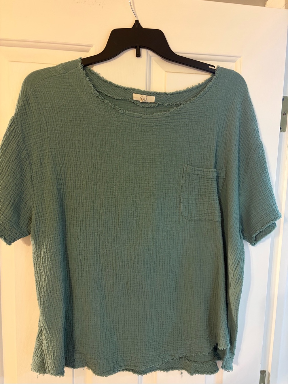 Easel Short Sleeve Textured Pocket Tee